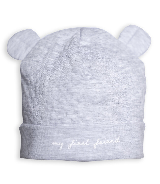First First - U bonnet LONDON teddy ears - Grey