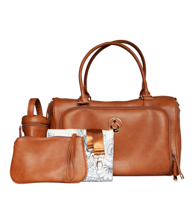 Isoki Isoki Double Zip Satchel Amber Tan