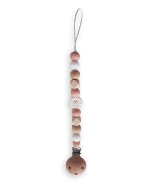 Chewies & More Chewies & More - Clip Silicone Beads Daisy Wood - Roze