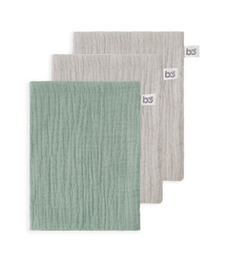 Baby's Only Baby's Only - Washandje Fresh ECO stonegreen/urban taupe - 3-pack