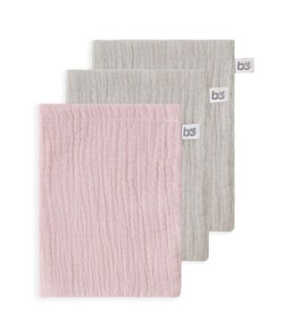 Baby's Only Baby's Only - Washandje Fresh ECO oud roze/urban taupe - 3-pack