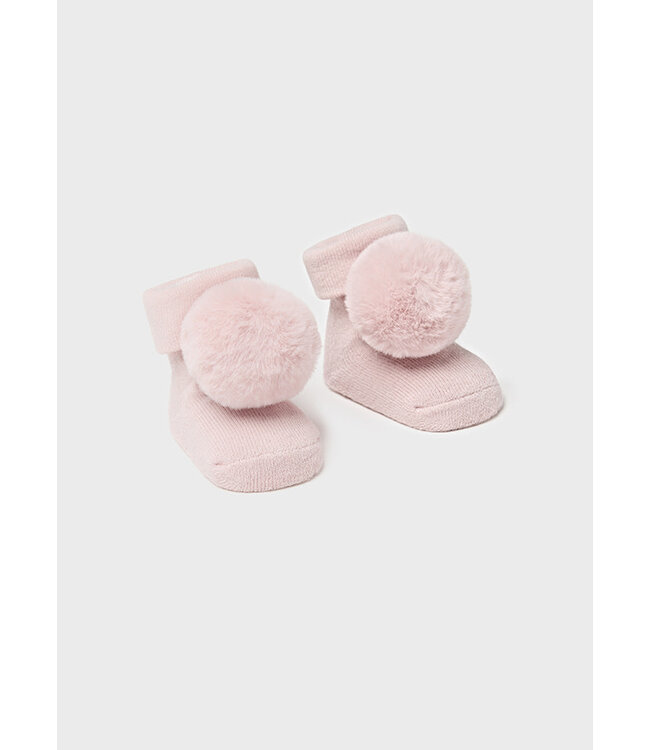 Mayoral Mayoral - Sokjes en hoofdband - Roze met pompon