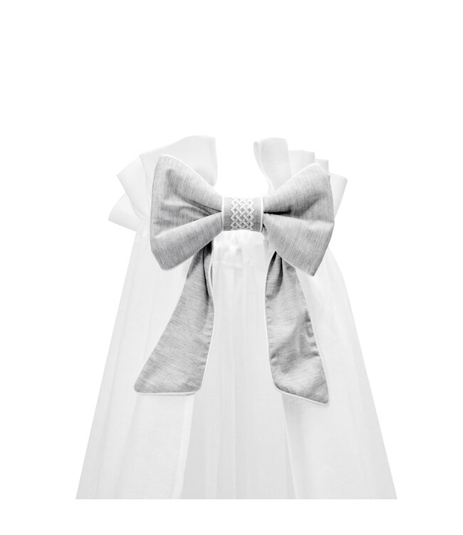 First First - bow for canopy for cot VALENTINA CRYSTAL GREY - grey