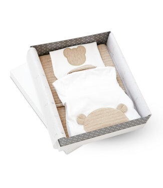 First First - gift set blanket/bib/rompersuit MY FIRST FRIENDS - beige