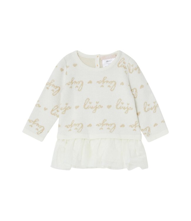 Liu Jo Liu Jo - Jurk knit met logo - Sneeuwwit