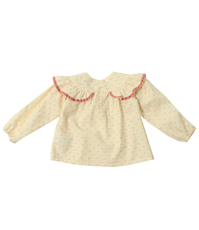 Dr. Kid Dr. Kid - Blouse met roze strik - Ecru