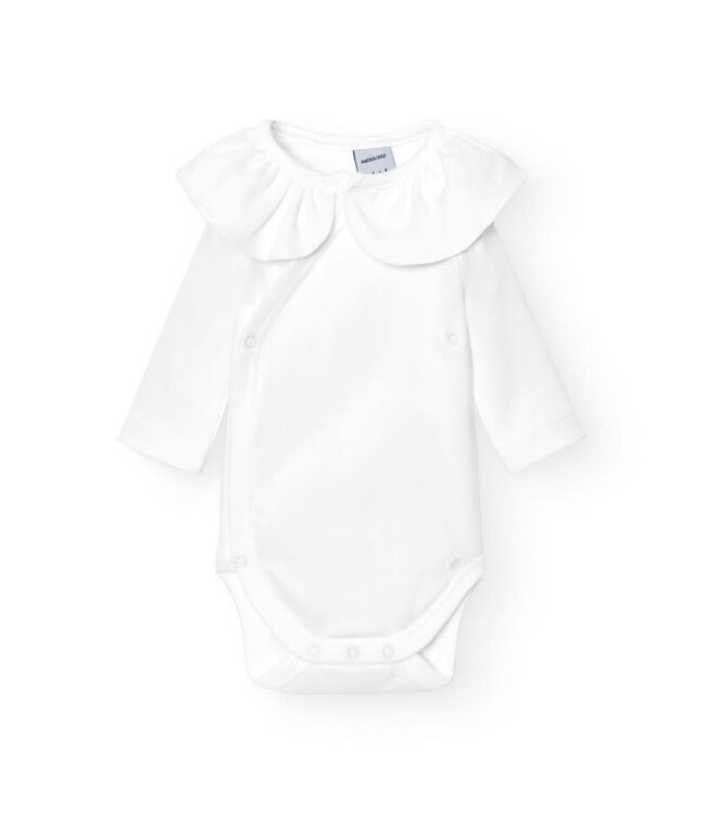 Babidu Babidu - Body crossed met ruffle nek - Wit