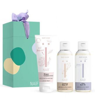 Naif Naïf - Newborn Essentials (Bath oil 100ml, Baby Oil 100ml, Diaper Cream 75ml)