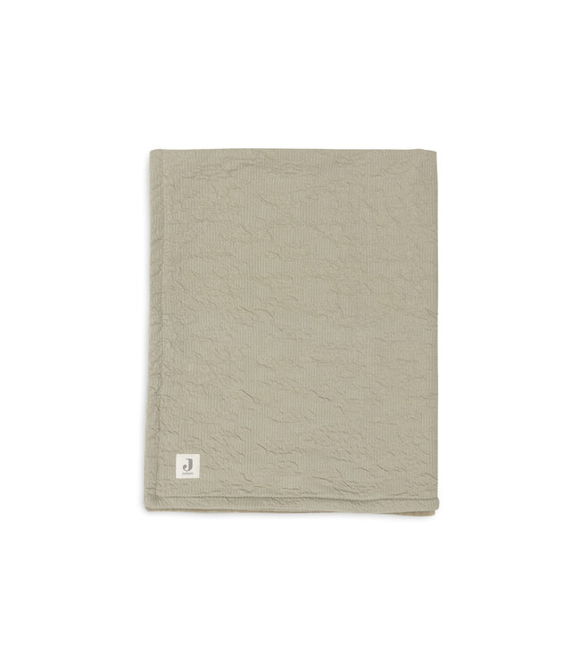 Jollein Jollein - Deken Wieg 75x100cm Soft Waves Olive Green/Velvet