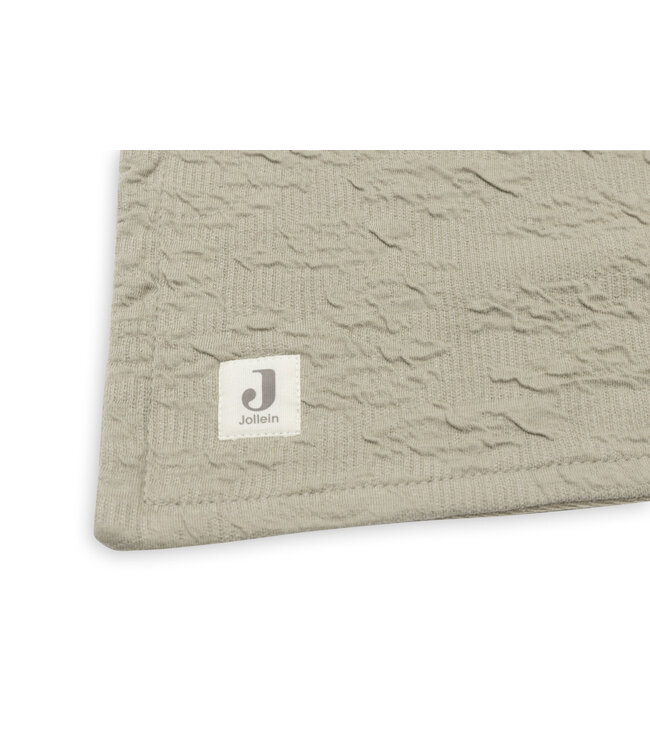 Jollein Jollein - Deken Wieg 75x100cm Soft Waves Olive Green/Velvet