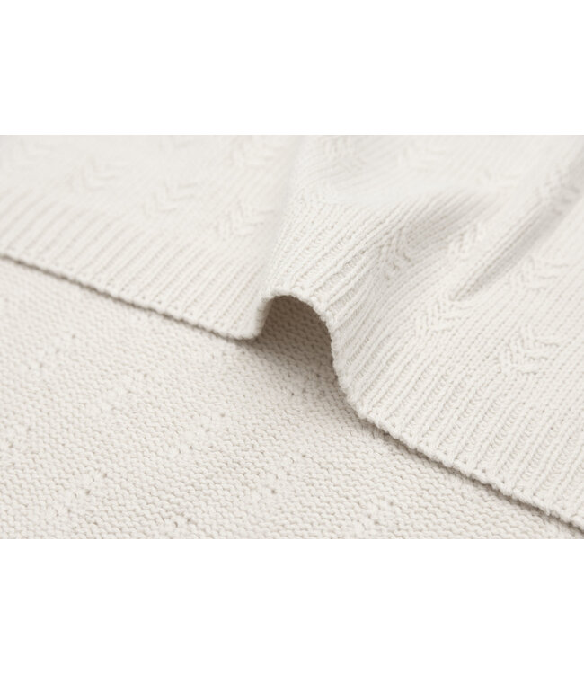 Jollein Jollein - Deken Ledikant 100x150cm Grain Knit Oatmeal