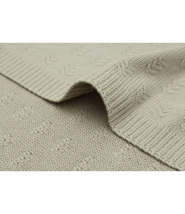 Jollein Jollein - Deken Ledikant 100x150cm Grain Knit Olive Green