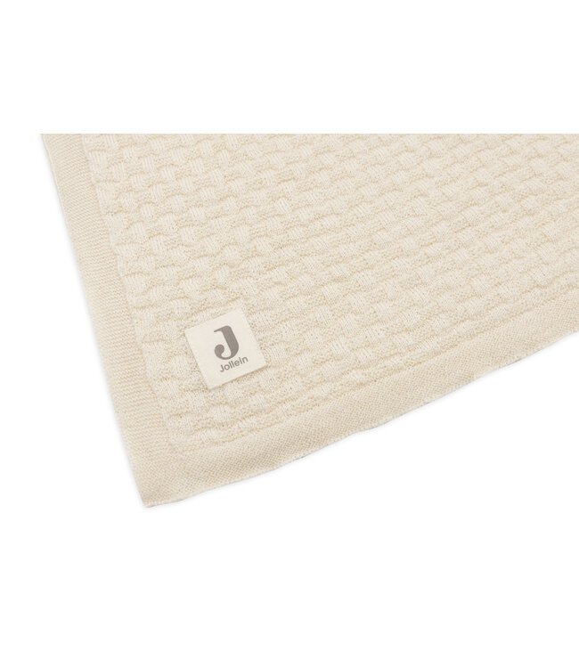 Jollein Jollein - Deken Ledikant 100x150cm Weave Knit Merino wool Oatmeal