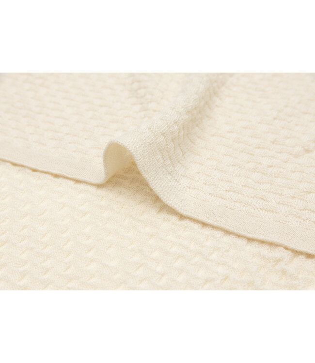 Jollein Jollein - Deken Ledikant 100x150cm Weave Knit Merino wool Oatmeal