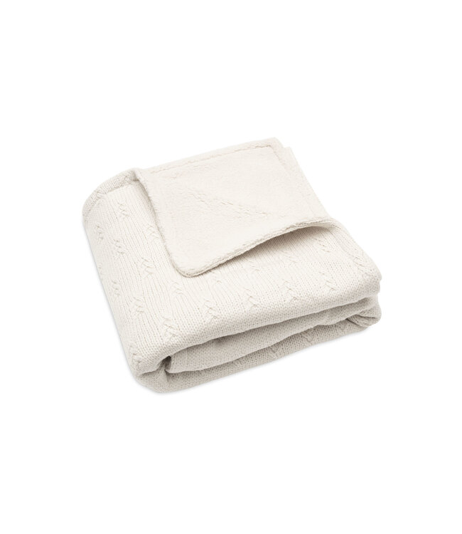 Jollein Jollein - Deken Wieg 75x100cm Grain Knit Oatmeal/Velvet