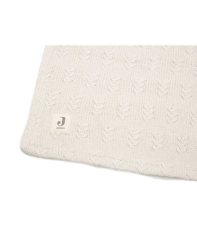 Jollein Jollein - Deken Wieg 75x100cm Grain Knit Oatmeal/Velvet