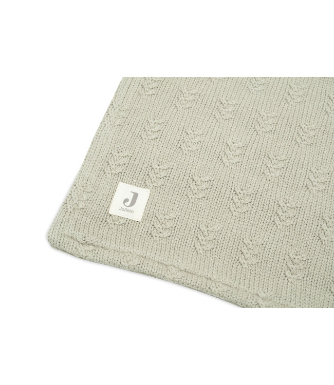 Jollein Jollein - Deken Wieg 75x100cm Grain Knit Olive Green/Velvet