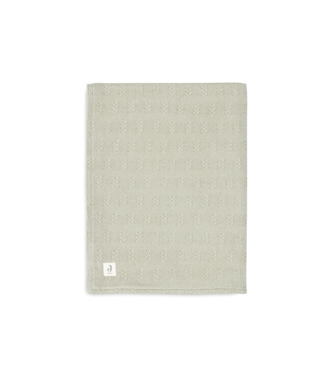 Jollein Jollein - Deken Wieg 75x100cm Grain Knit Olive Green/Velvet
