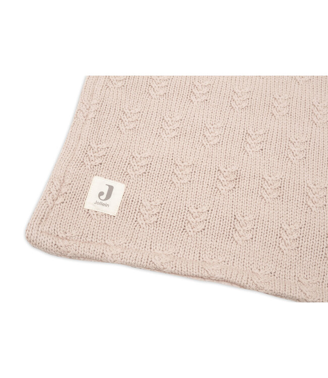 Jollein Jollein - Deken Wieg 75x100cm Grain Knit Wild Rose/Velvet