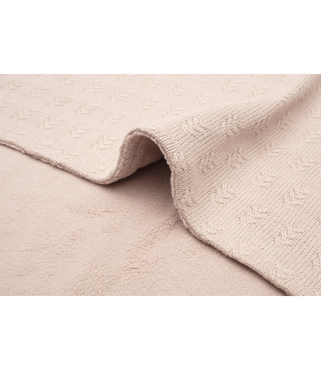 Jollein Jollein - Deken Wieg 75x100cm Grain Knit Wild Rose/Velvet