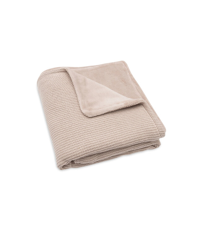 Jollein Jollein - Deken Wieg 75x100cm Basic Knit Wild Rose/Fleece