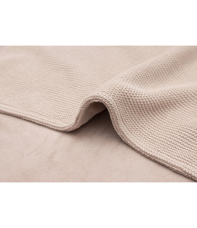 Jollein Jollein - Deken Wieg 75x100cm Basic Knit Wild Rose/Fleece