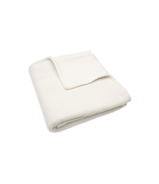 Jollein Jollein - Deken Ledikant 100x150cm Basic knit Ivory/Coral Fleece