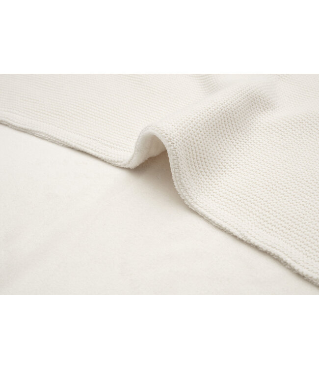 Jollein Jollein - Deken Ledikant 100x150cm Basic knit Ivory/Coral Fleece