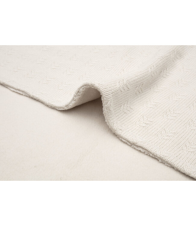 Jollein Jollein - Deken Ledikant 100x150cm Grain Knit Oatmeal/Velvet