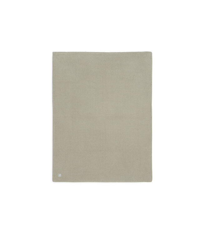 Jollein Jollein - Deken Ledikant 100x150cm Basic Knit Olive Green/Fleece