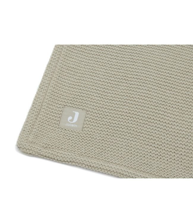 Jollein Jollein - Deken Ledikant 100x150cm Basic Knit Olive Green/Fleece