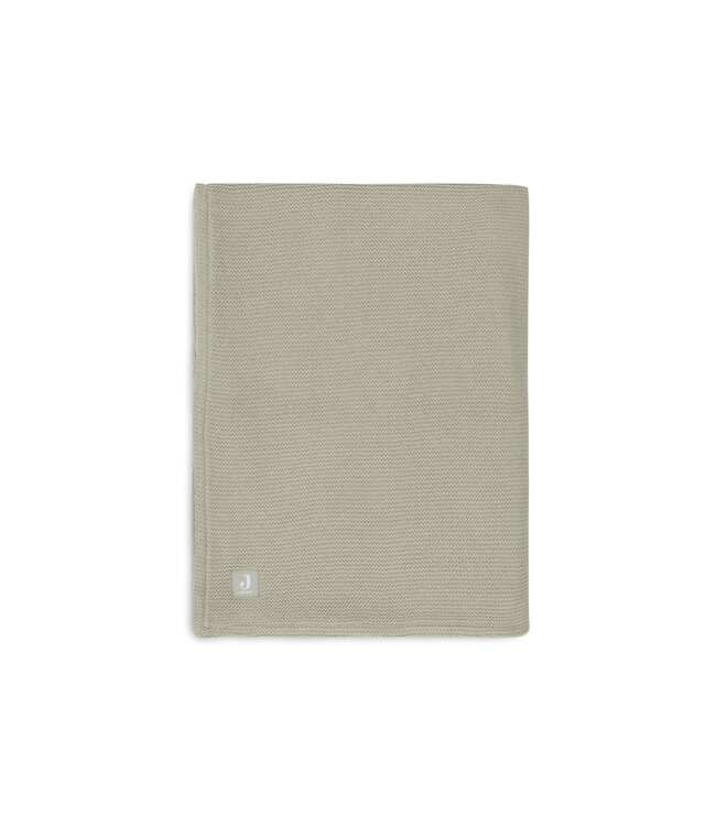 Jollein Jollein - Deken Ledikant 100x150cm Basic Knit Olive Green/Fleece