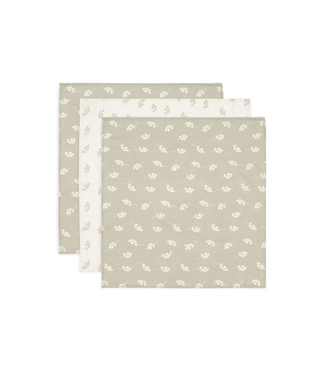 Jollein Jollein - Hydrofiele Doek Small 70x70cm Twig Olive Green (3pack)