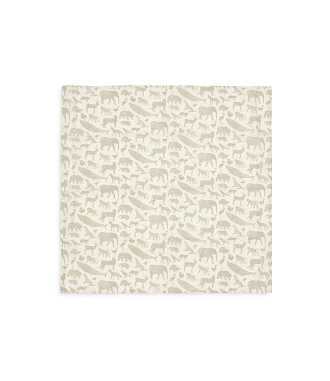 Jollein Jollein - Hydrofiele Doek Small 70x70cm Animals Olive Green (3pack