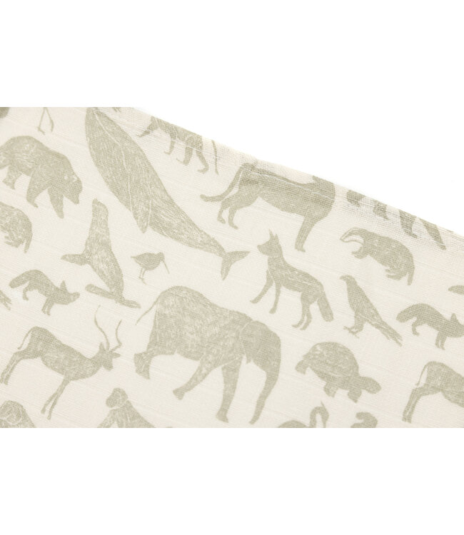 Jollein Jollein - Hydrofiele Doek Small 70x70cm Animals Olive Green (3pack