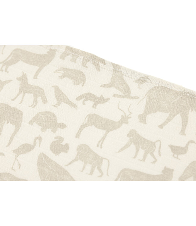 Jollein Jollein - Hydrofiele Doek Small 70x70cm Animals Nougat (3pack)