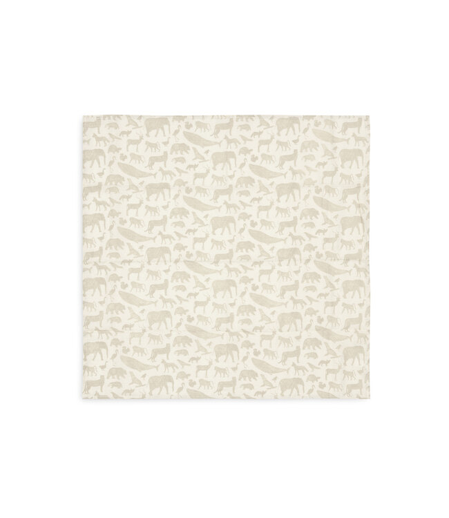 Jollein Jollein - Hydrofiele Doek Small 70x70cm Animals Nougat (3pack)