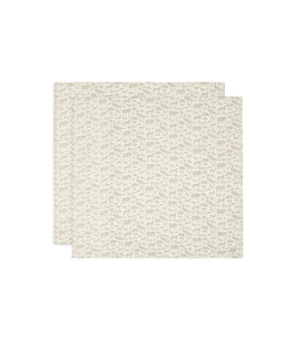 Jollein Jollein - Hydrofiele Doek Large 115x115cm Animals Olive Green (2pack)