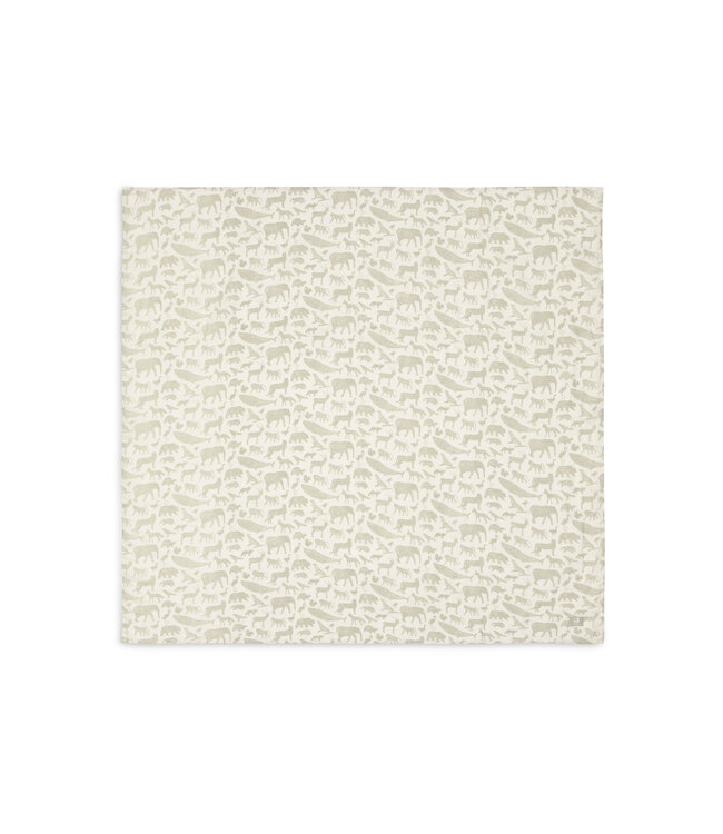 Jollein Jollein - Hydrofiele Doek Large 115x115cm Animals Olive Green (2pack)