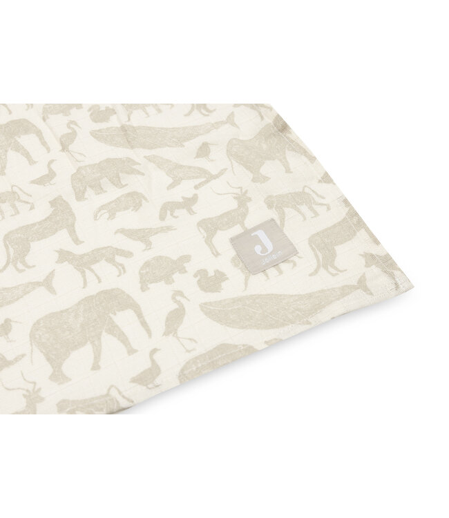 Jollein Jollein - Hydrofiele Doek Large 115x115cm Animals Nougat (2pack)