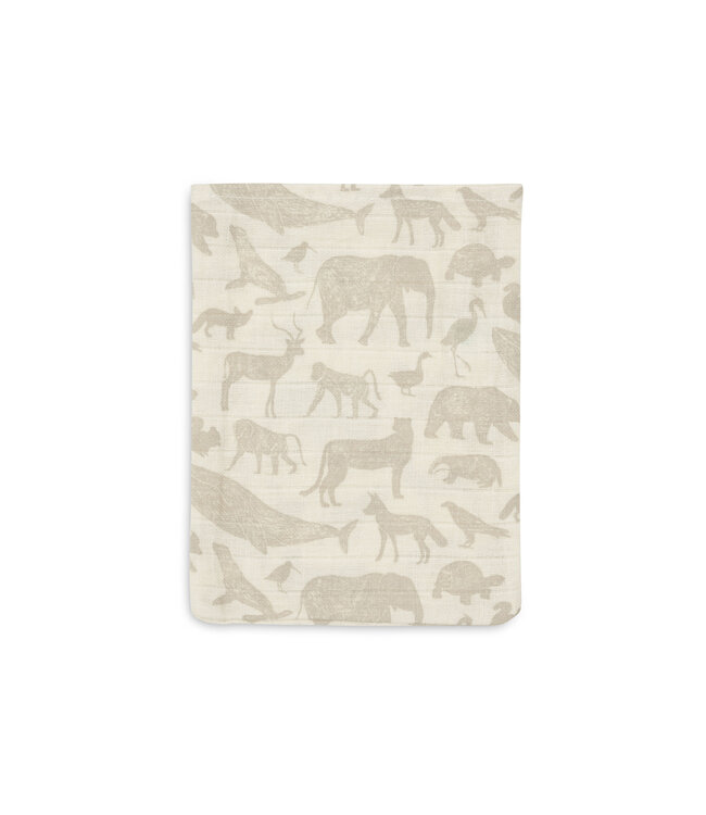 Jollein Jollein - Hydrofiel Washandje 15x20cm Animals Nougat (3pack)
