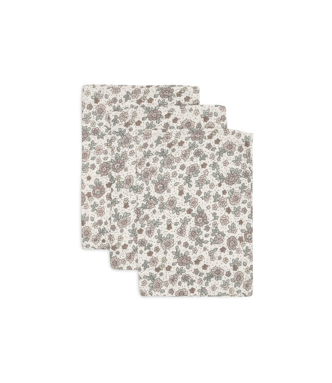 Jollein Jollein - Hydrofiel Washandje 15x20cm Retro Flowers (3pack)