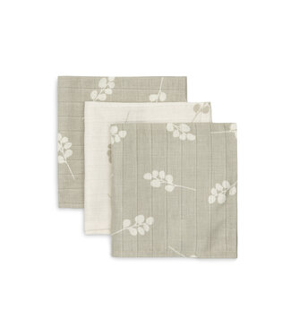 Jollein Jollein - Hydrofiel Monddoekje 31x31cm Twig Olive Green (3pack)