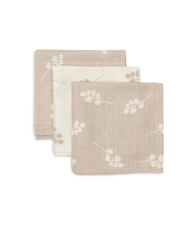 Jollein Jollein - Hydrofiel Monddoekje 31x31cm Twig Wild Rose (3pack)