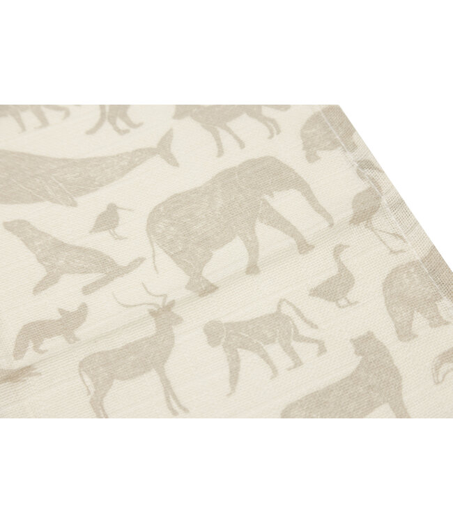 Jollein Jollein - Hydrofiel Monddoekje 31x31cm Animals Nougat (3pack)