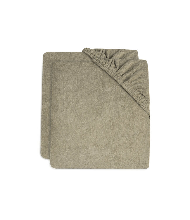 Jollein Jollein - Aankleedkussenhoes Badstof 50x70cm Olive Green (2pack)