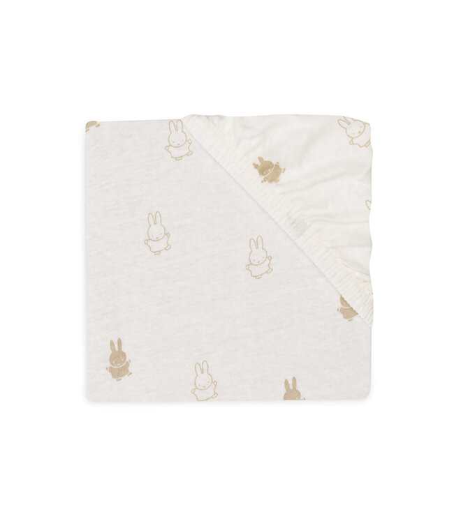 Jollein Jollein - Hoeslaken Jersey 40/50x80/90cm Happy Miffy Nougat