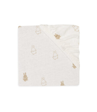 Jollein Jollein - Hoeslaken Jersey 60x120cm Happy Miffy Nougat