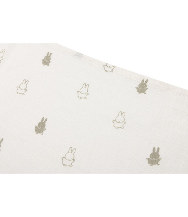 Jollein Jollein - Hydrofiele Doek Small 70x70cm Happy Miffy Olive Green (3p)