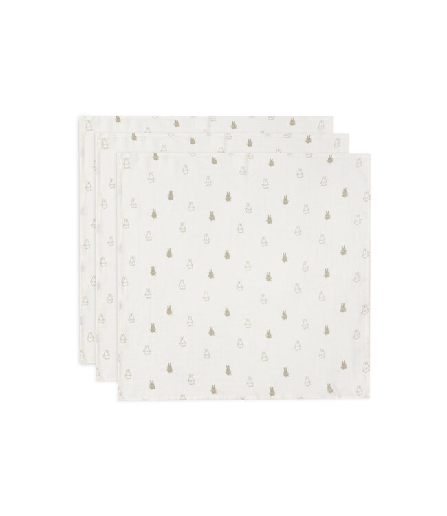 Jollein Jollein - Hydrofiele Doek Small 70x70cm Happy Miffy Olive Green (3p)